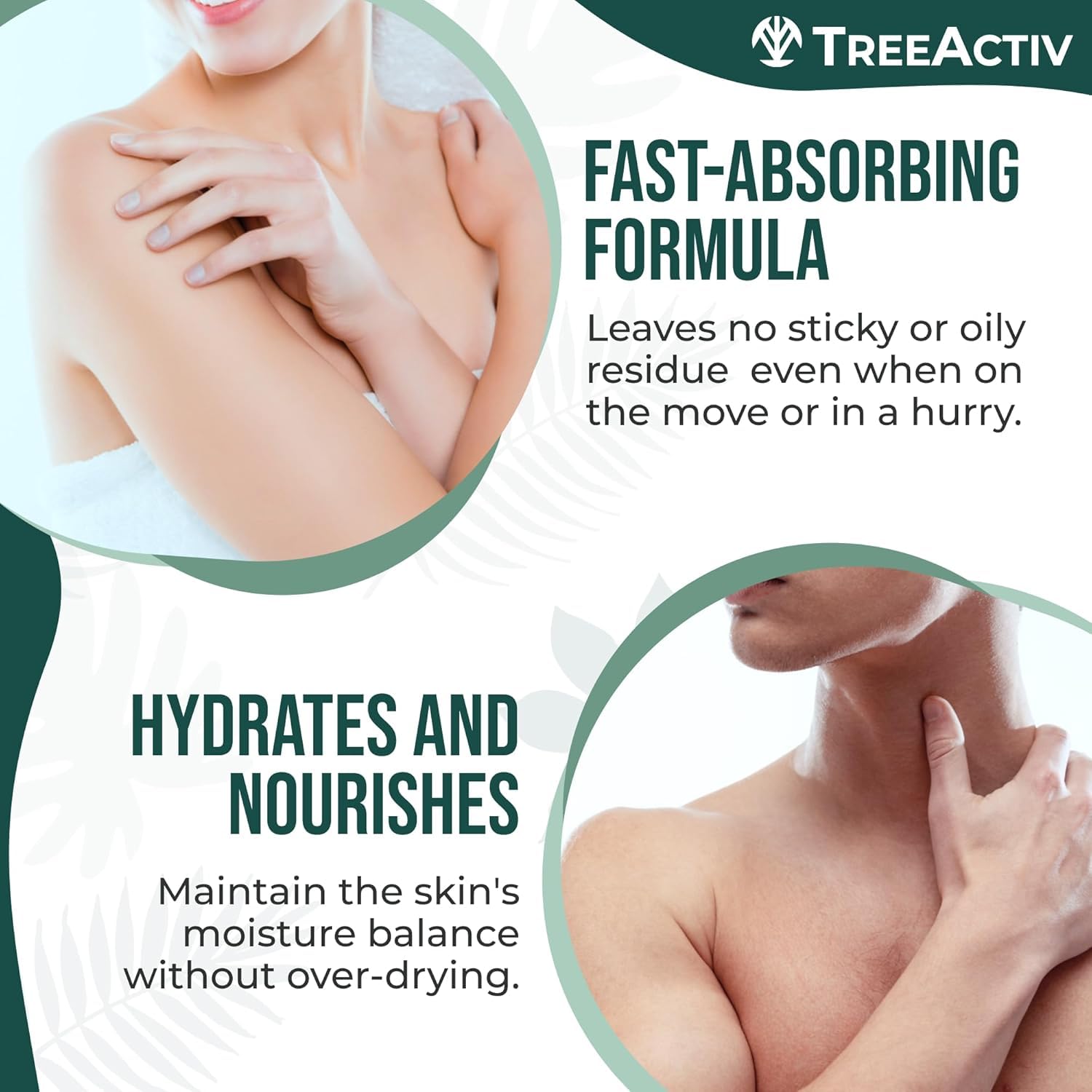 TreeActiv Tea Tree Oil Aloe Vera closeup highlights soothing ingredients.