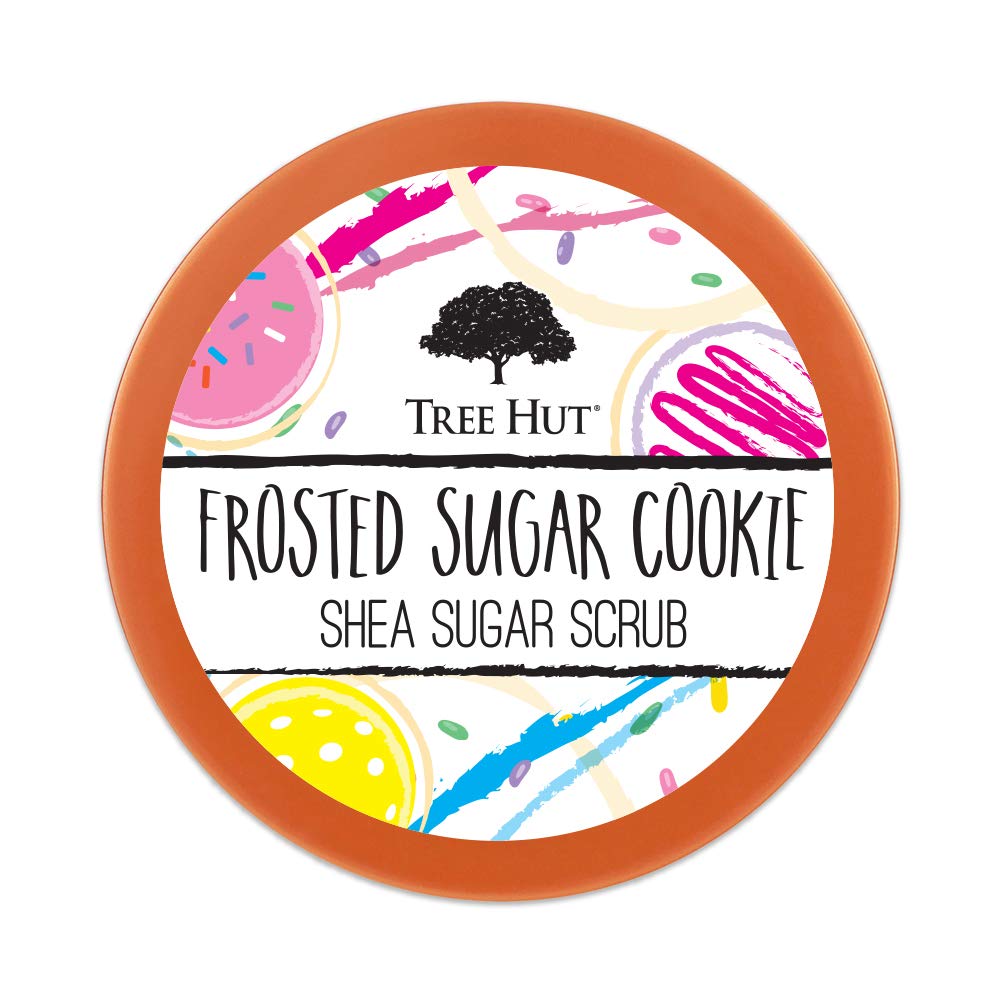 Tree Hut Frosted Sugar Cookie Scrub vanilla swirl hints at soothing spa-like experience