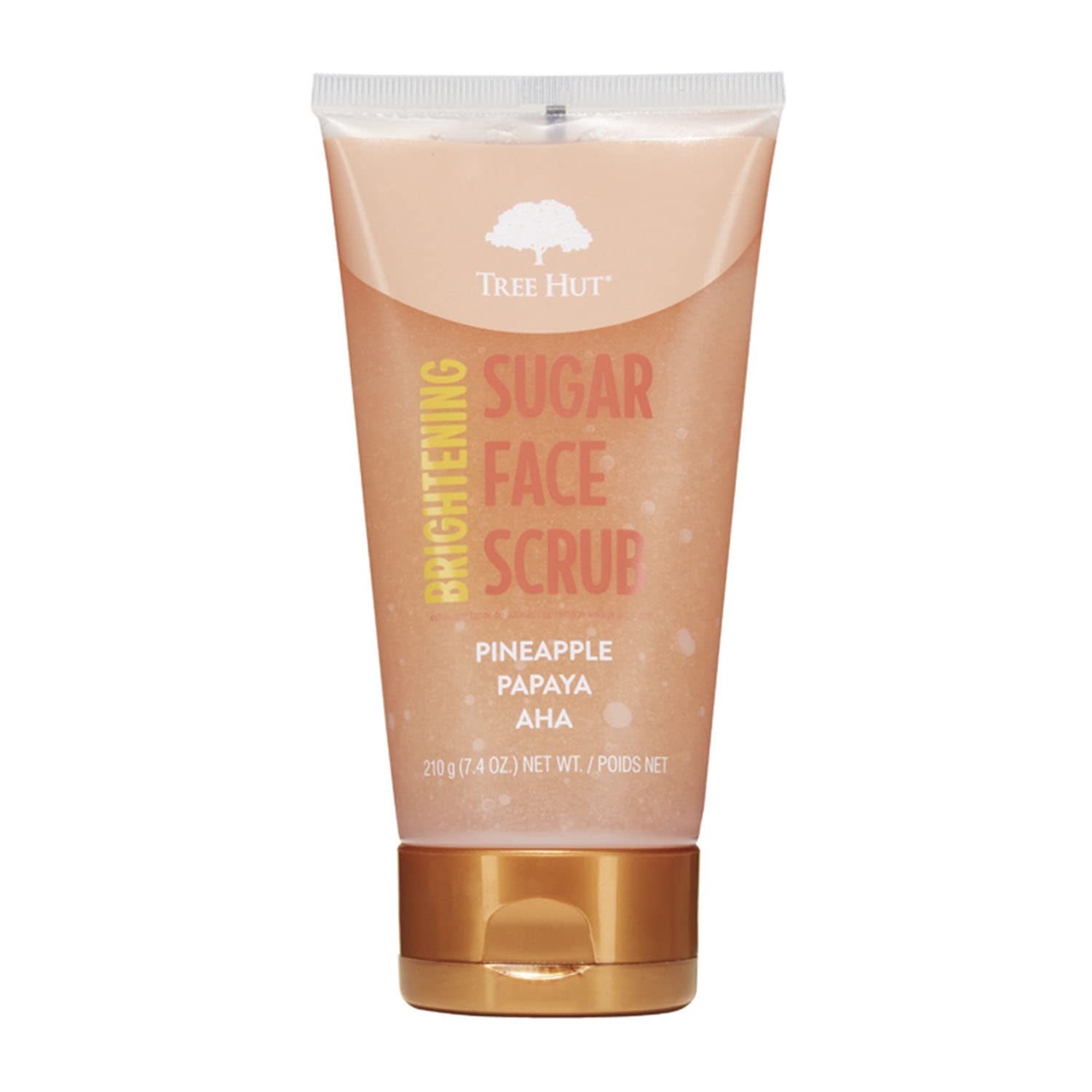 Tree Hut Pineapple & Papaya Face Scrub jar with bright tropical scent for smooth skin.