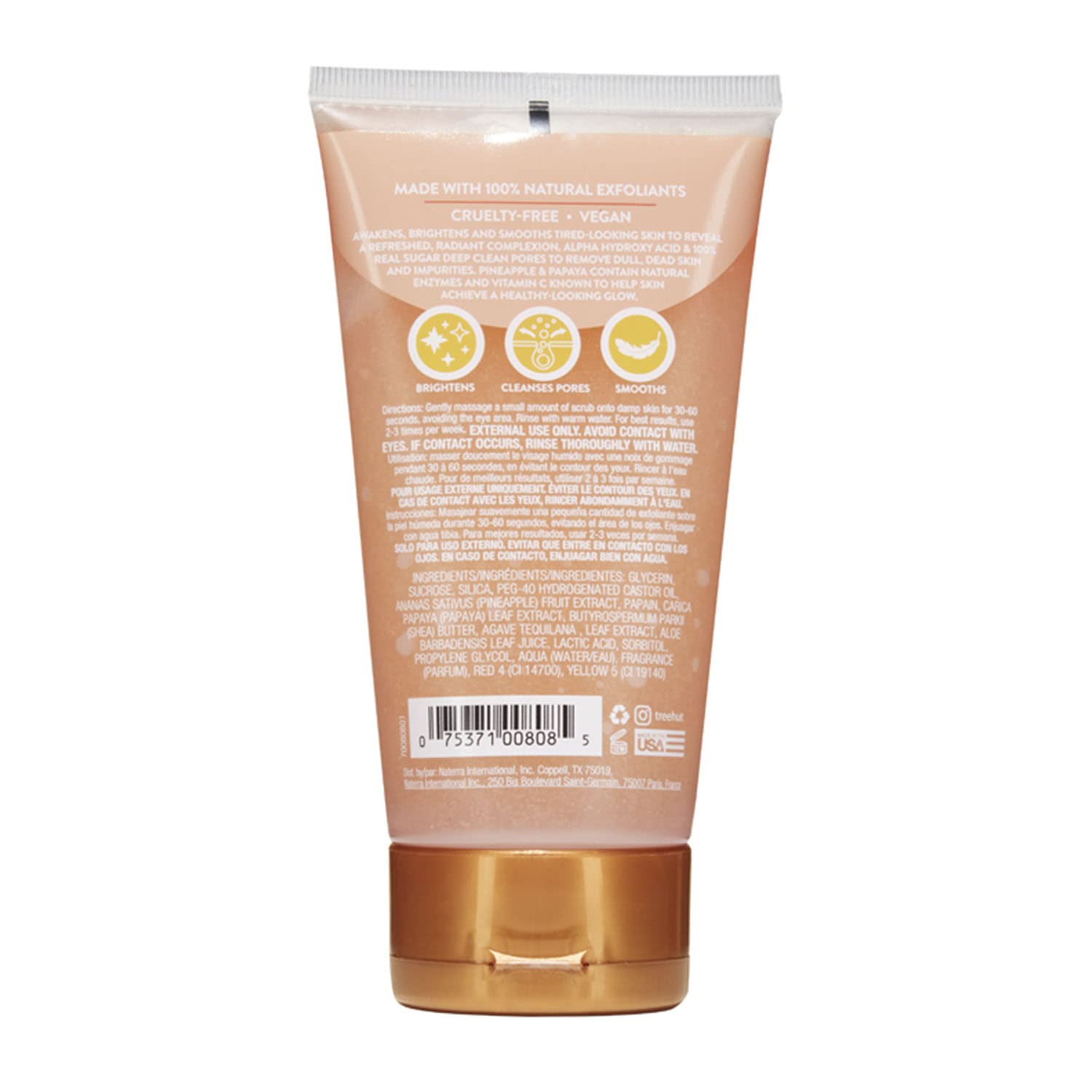 Tree Hut Pineapple & Papaya Face Scrub texture close-up highlights gentle exfoliation.
