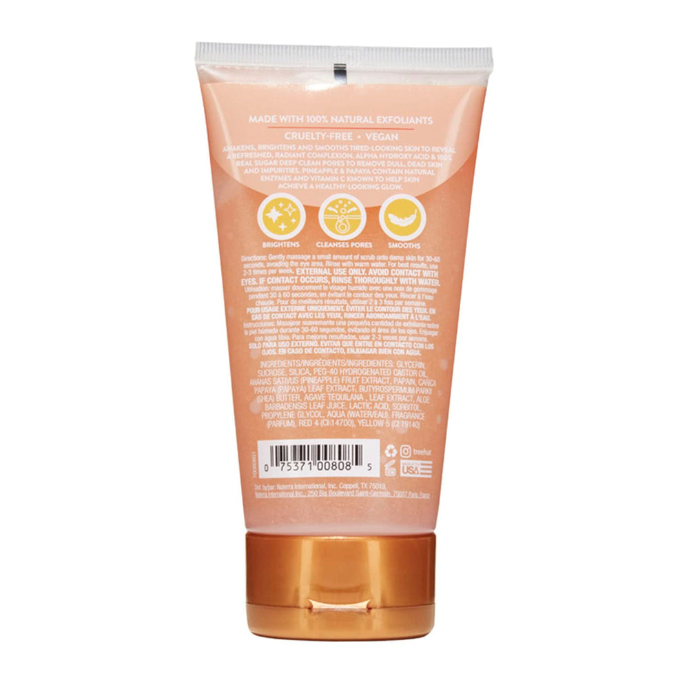 Tree Hut Pineapple & Papaya Face Scrub texture close-up highlights gentle exfoliation.