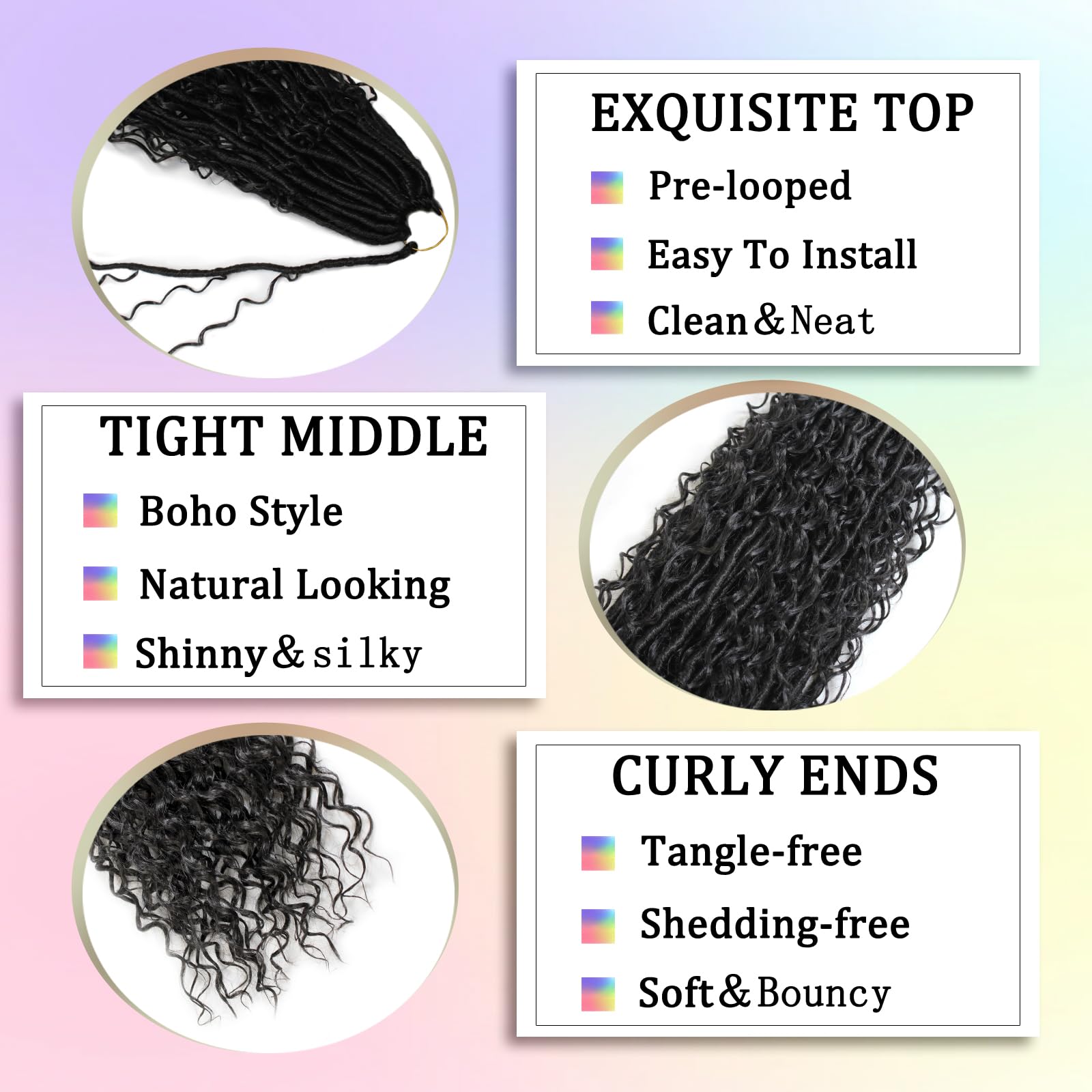 Trekci pre-looped goddess locs strands for easy crochet installation.