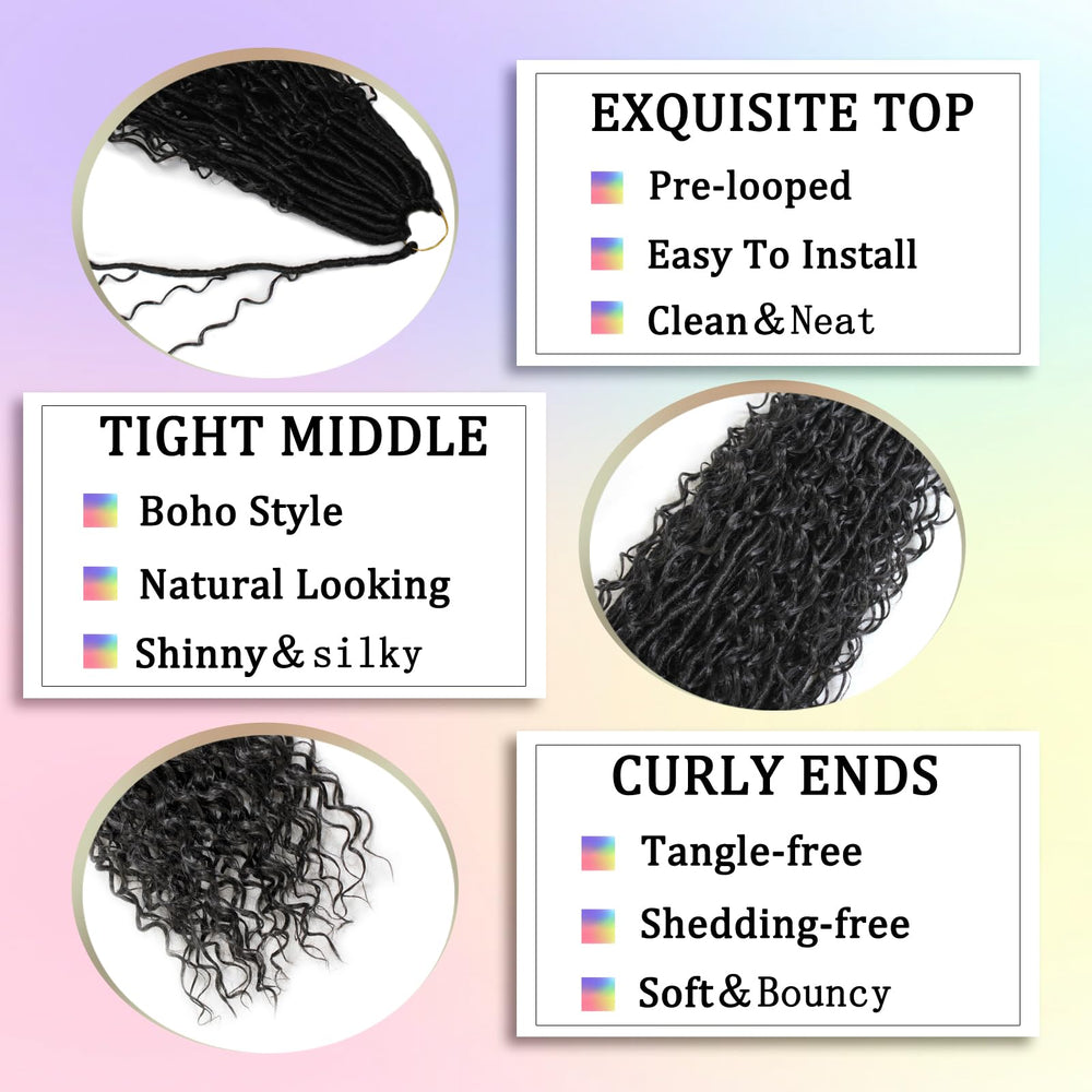 Trekci pre-looped goddess locs strands for easy crochet installation.