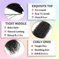 Trekci pre-looped goddess locs strands for easy crochet installation.