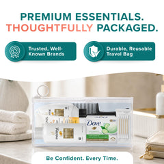 TREKTOTE lotion, soap and comb arranged to show completeness and quick grooming