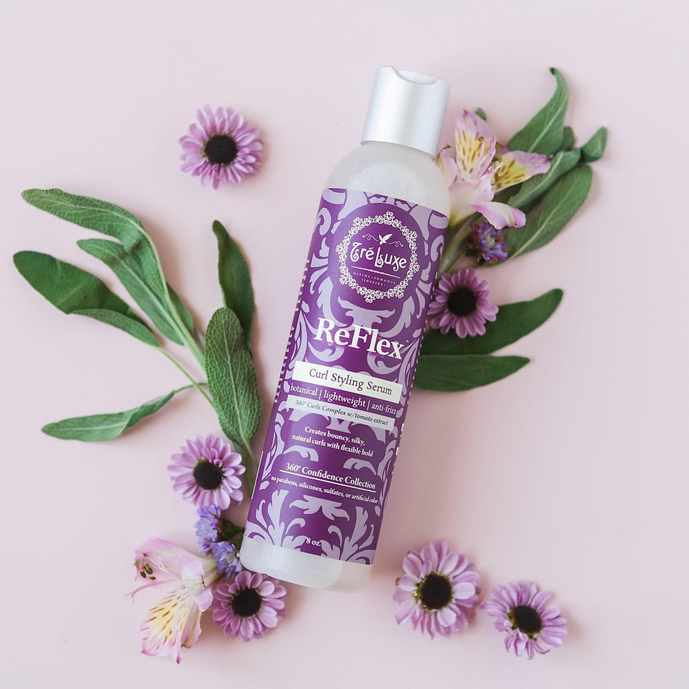 Treluxe Reflex Curl Styling Serum ingredients drops hint at lightweight formula