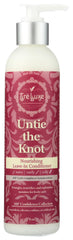 Treluxe Untie The Knot Leave-In Bottle Closeup showing sleek packaging for easy styling
