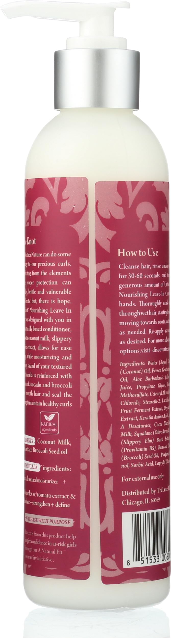 Treluxe Untie The Knot Leave-In Bottle Pump demonstrating simple, fast application