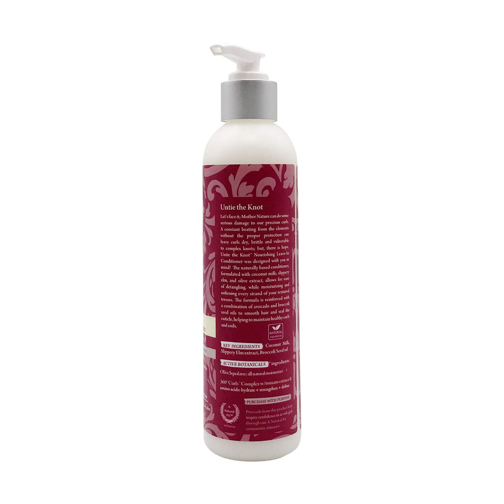 Treluxe Untie The Knot Leave-In Hair Application on lengths for detangling prep