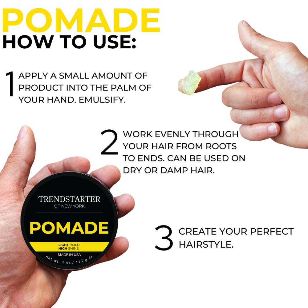TRENDSTARTER Classic Pomade texture-closeup highlights creamy formula for even distribution.
