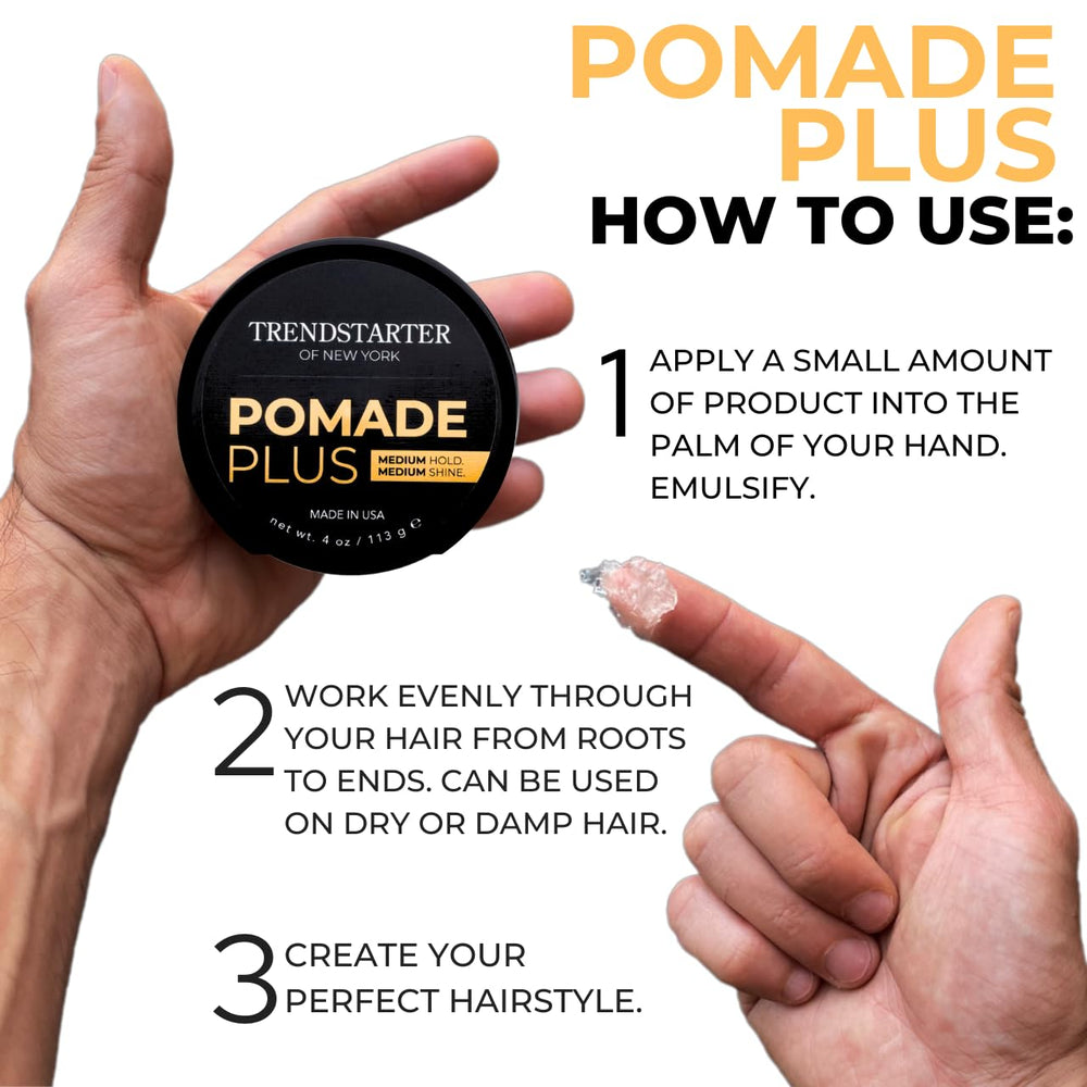 TRENDSTARTER Pomade Plus hair gloss delivers natural-looking shine.
