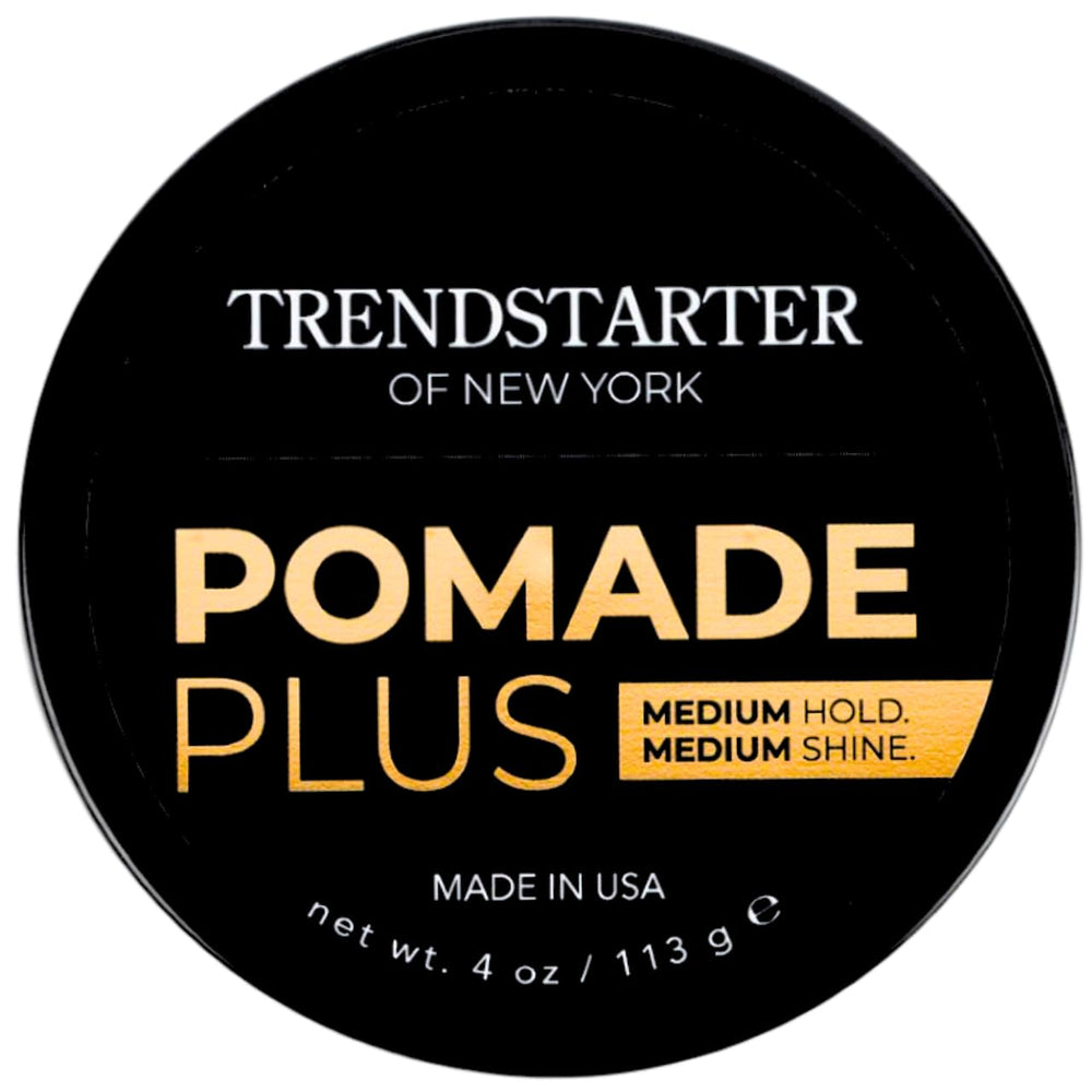 TRENDSTARTER Pomade Plus water-based texture promotes flake-free finish.