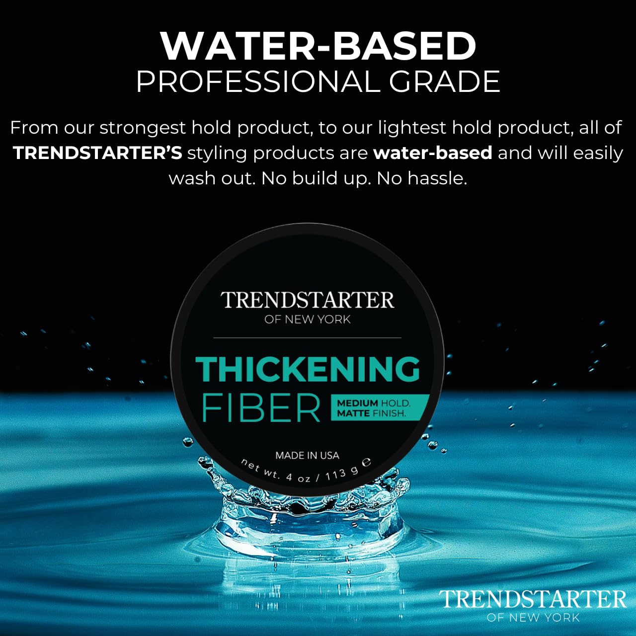 TRENDSTARTER Thickening Fiber application on damp hair for thickness