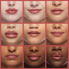 TrendyNow Rosewood Lip Glow Oil swatch on skin reveals transparent tint.