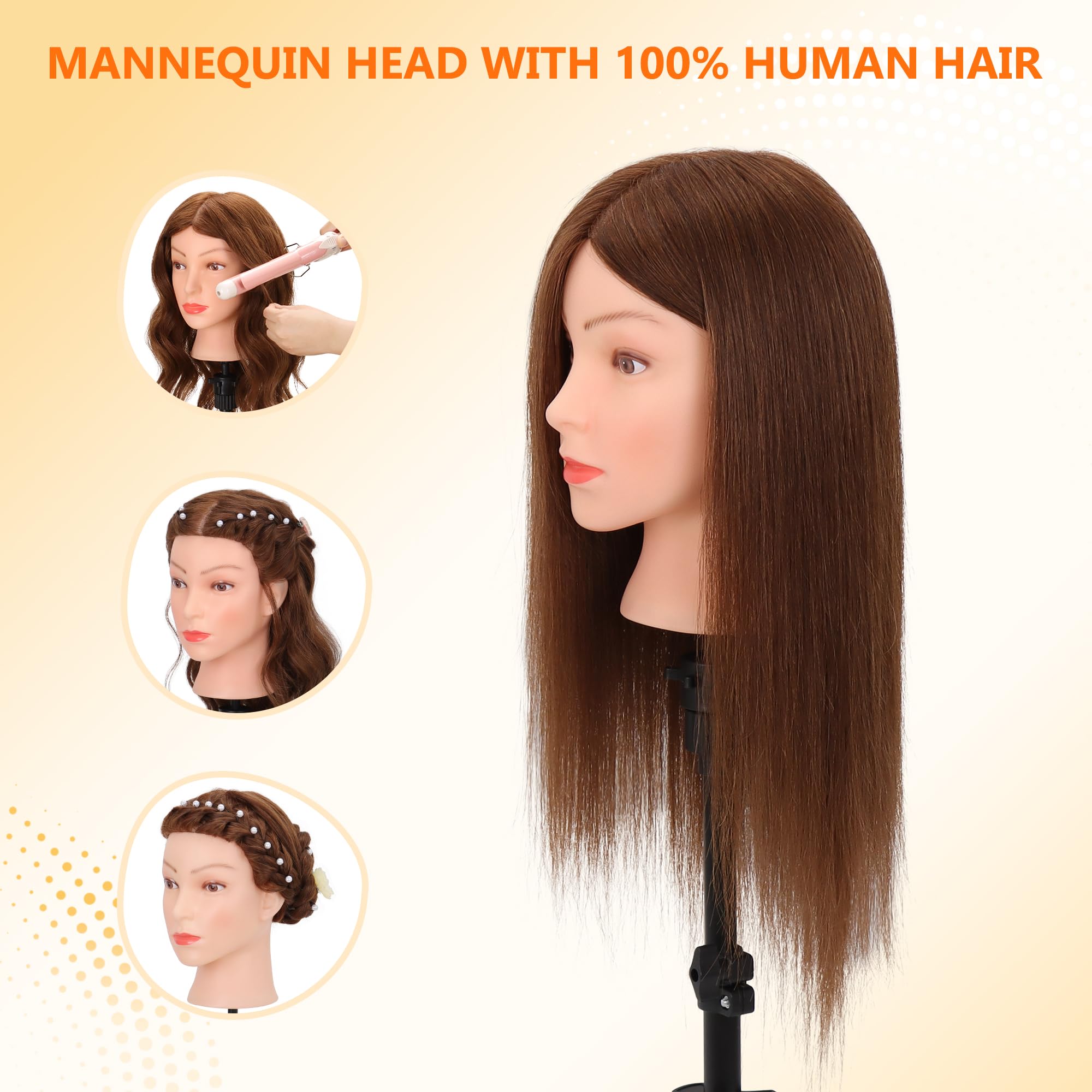 Treosida mannequin head braiding practice demonstrates versatile hair styling techniques.