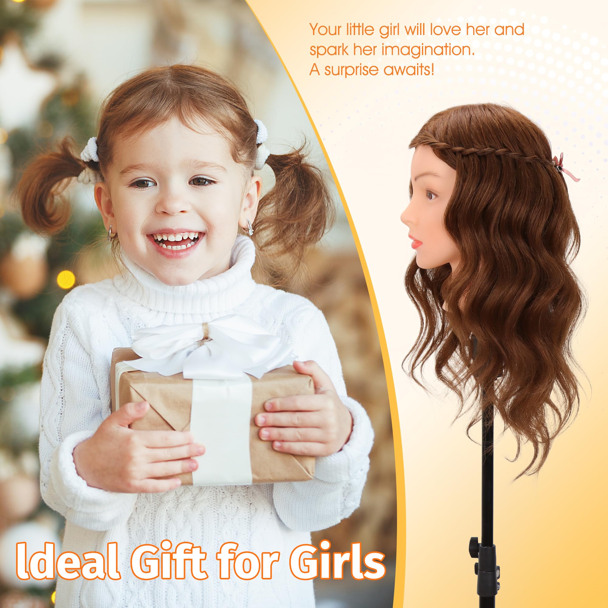 Treosida mannequin head length 22-24 inches for realistic proportion training.