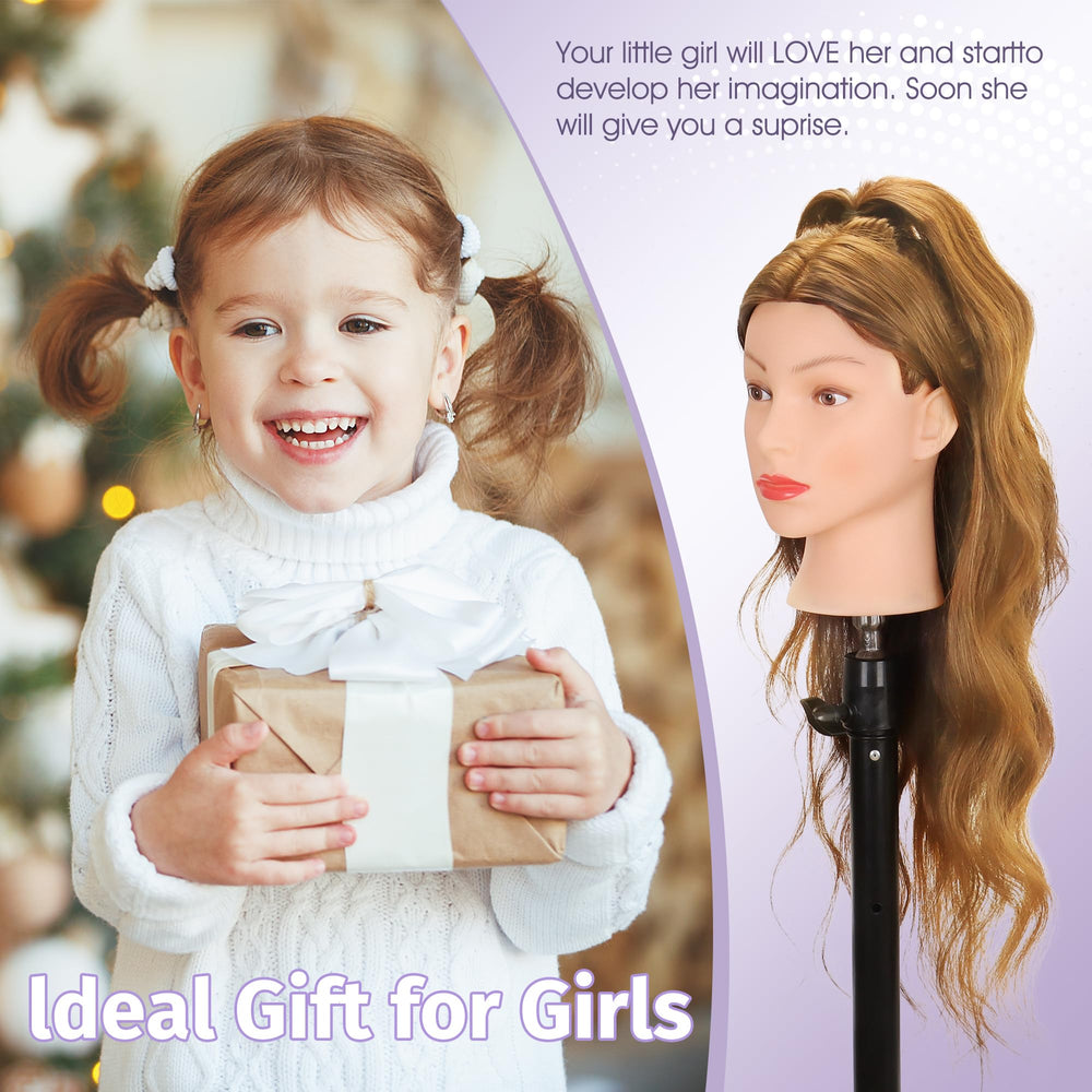 Treosida mannequin head showing 26-28 inch length for proportionate styling