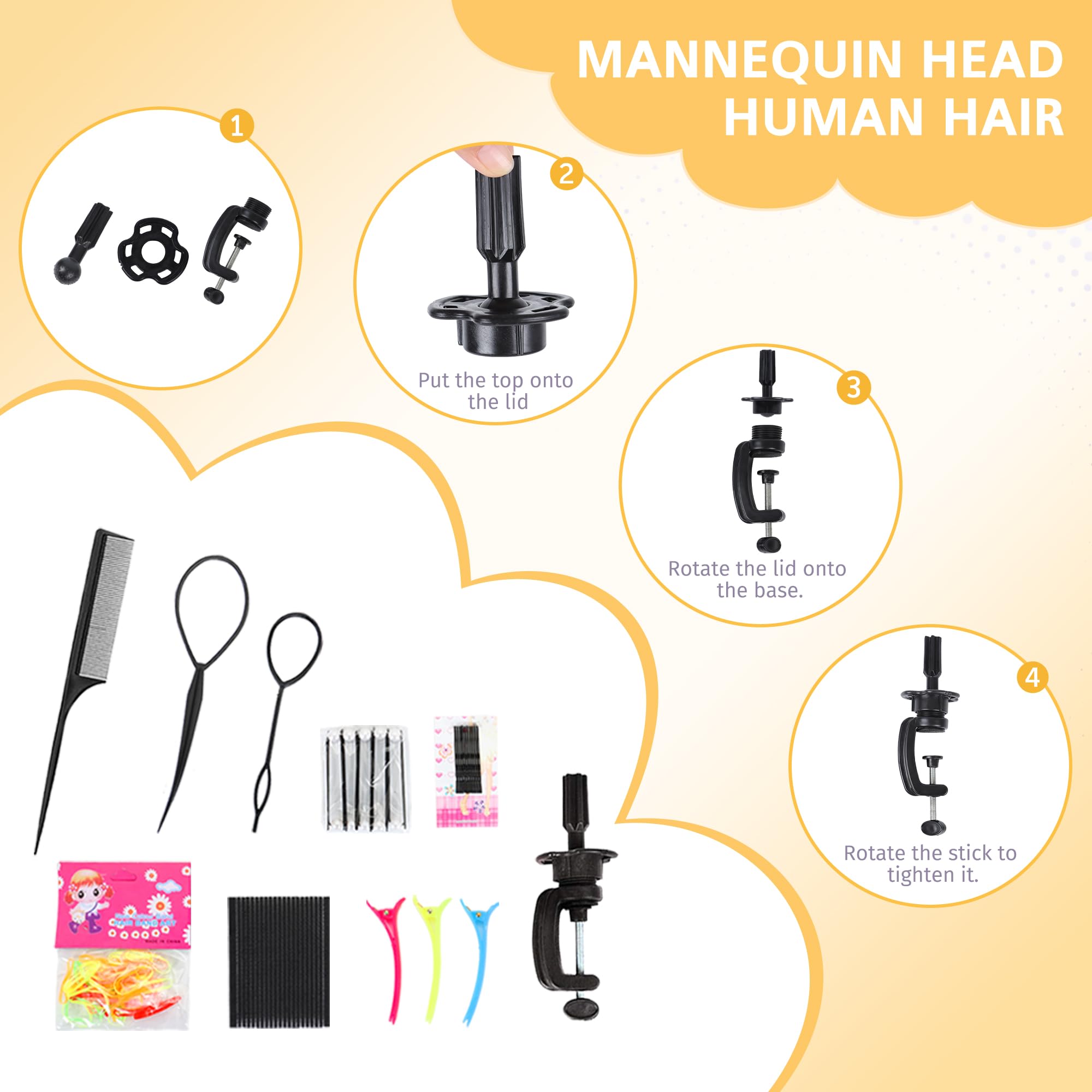 Treosida mannequin head safe materials eco-friendly real hair for daily practice.