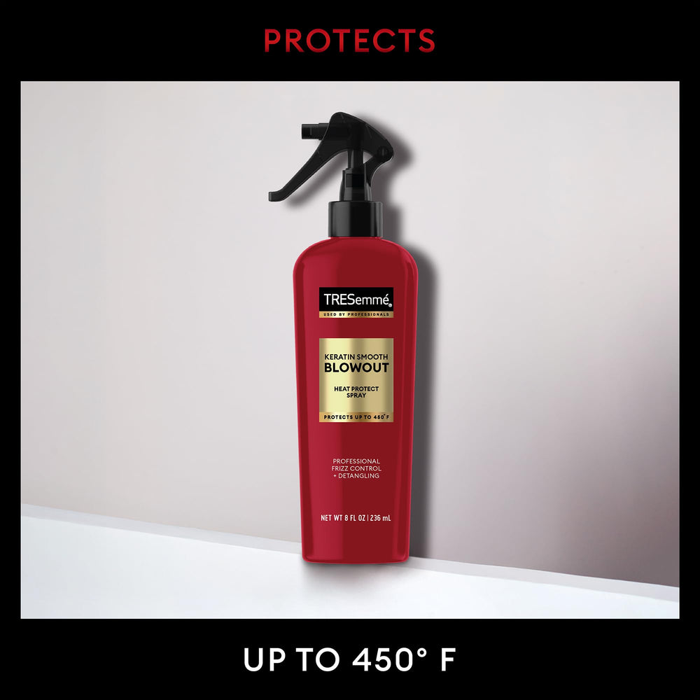 TRESemmé heat protection up to 450°F for styling