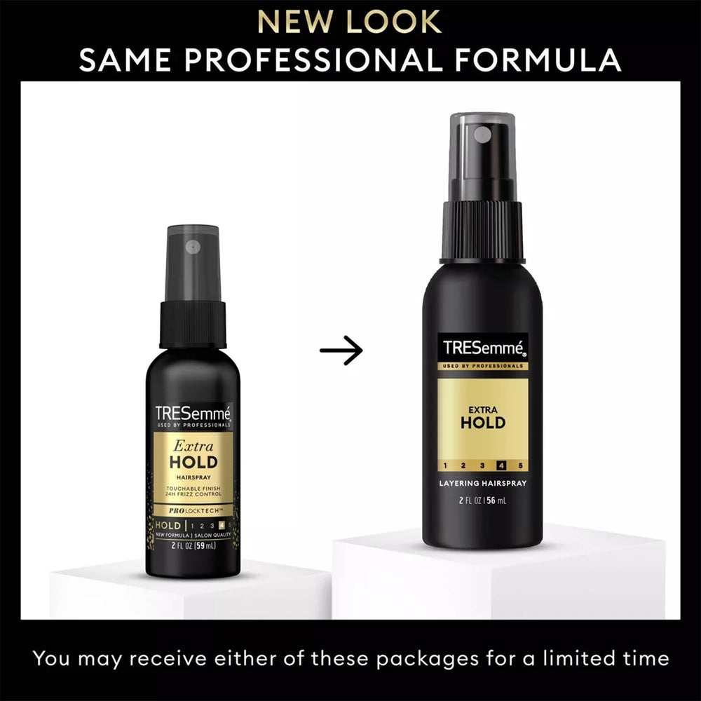 TRESemmé all-day-extra-hold locks in styles without stiffness.