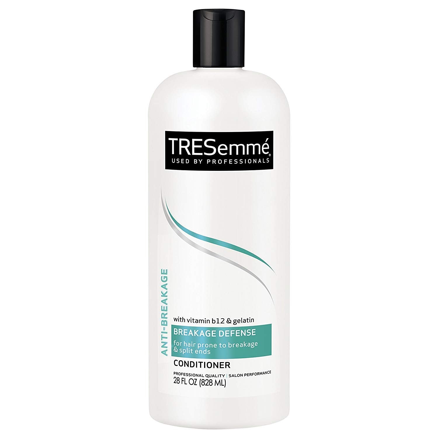 Tresemme anti-breakage conditioner 28oz bottle with strength-boosting formula.