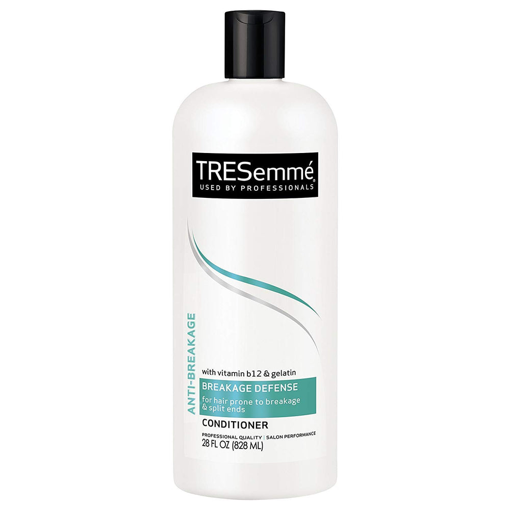 Tresemme anti-breakage conditioner 28oz bottle with strength-boosting formula.