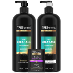 TRESemmé anti-breakage shampoo bottle-pour for smoother, nourished hair