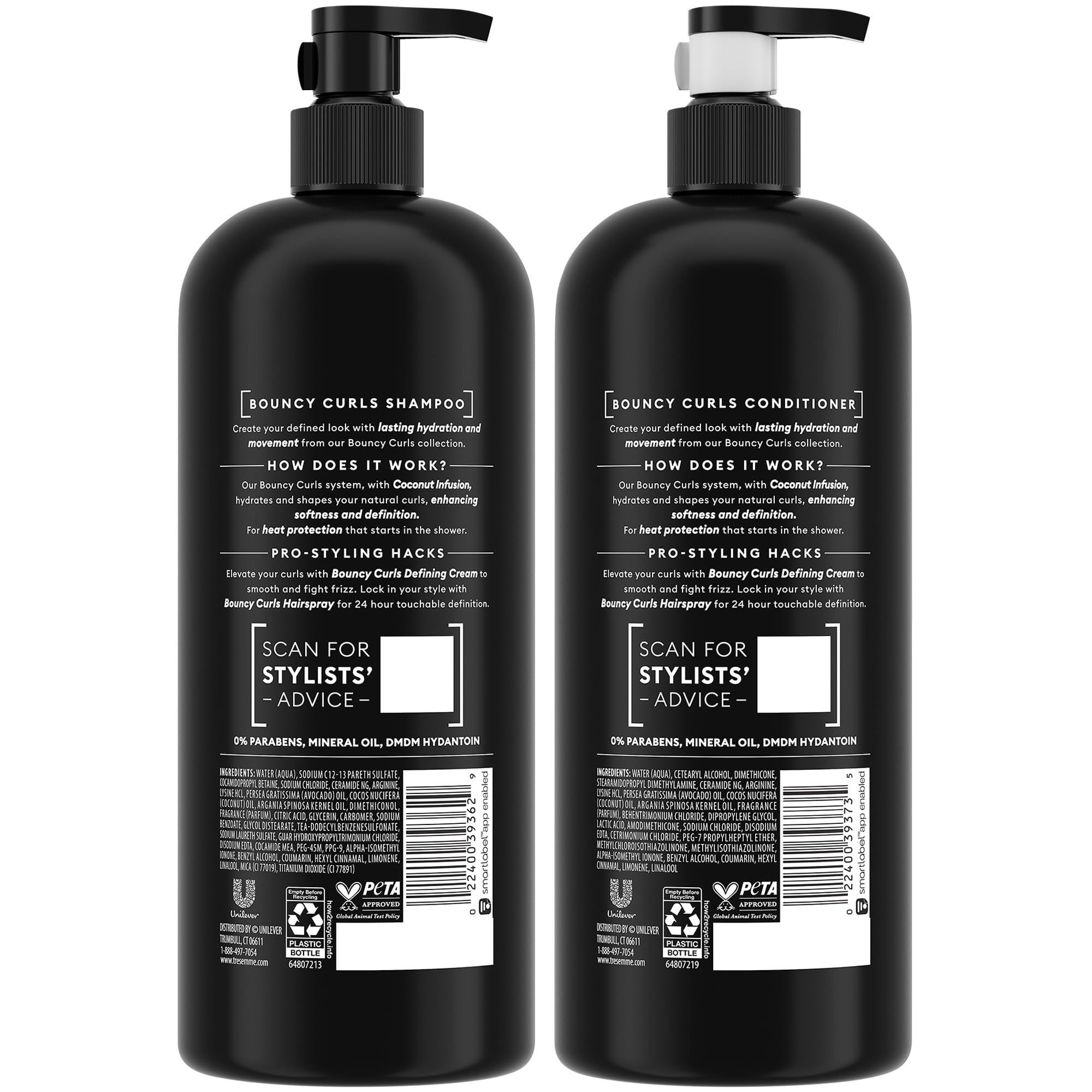TRESemmé Bouncy Curls conditioner tube offering frizz control for defined curls.