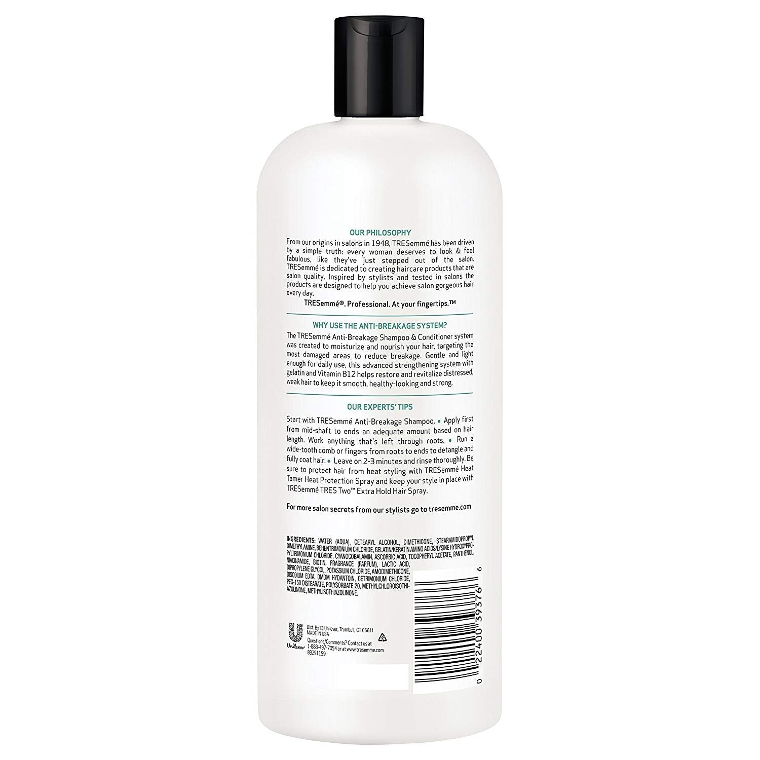 Tresemme conditioner texture close-up showing rich detangling moisture.