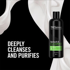 TRESemmé Deep Cleansing Shampoo bottle with pump, easy weekly clarifying use.