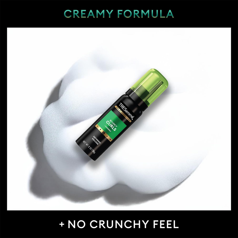 TRESemmé Defining Mousse finish reveals defined, touchable curls.