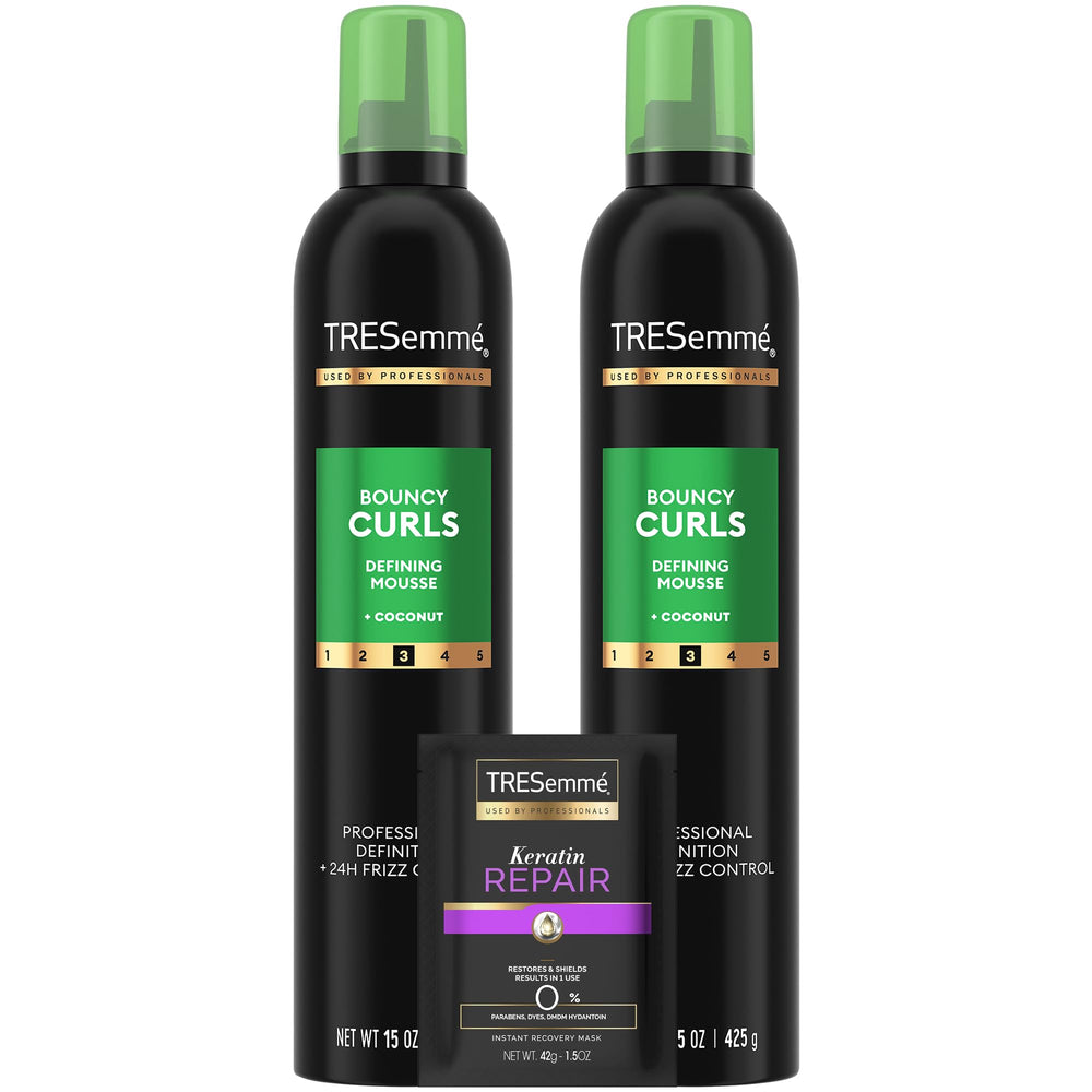 TRESemmé Defining Hair Mousse packaging view for curl definition.