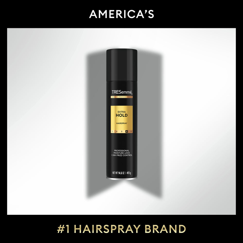 TRESemmé spray mist in use setting hairstyle with long-lasting hold