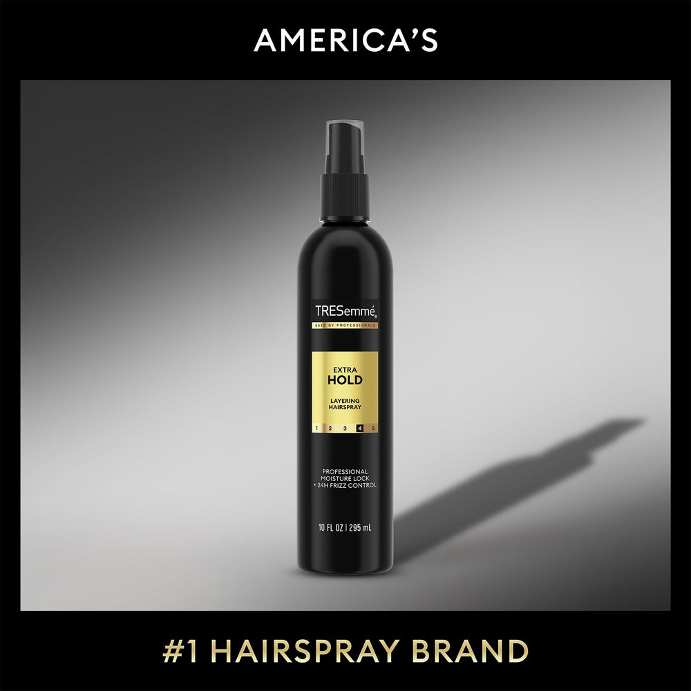 TRESemmé spray close-up demonstrating frizz-free, touchable texture