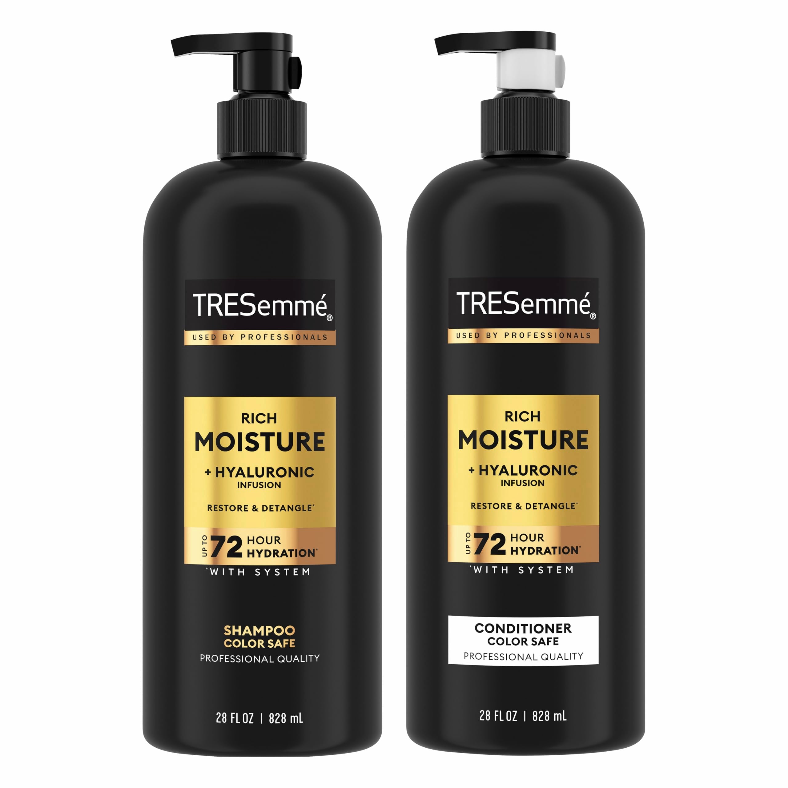 TRESemmé front packaging of Rich Moisture set showing value and hydration benefit