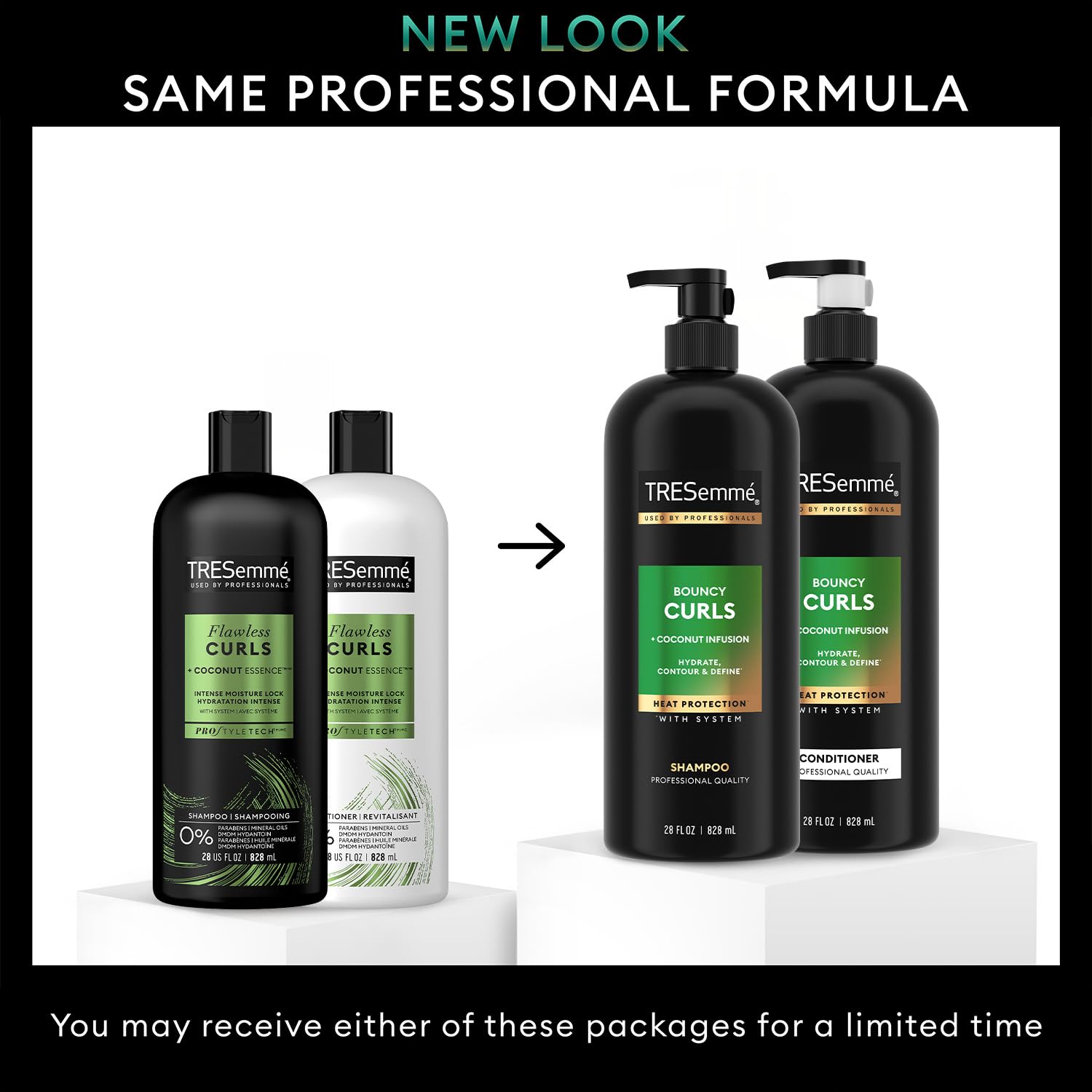 TRESemmé Bouncy Curls gift set packaging showcasing hydrating curl-defining products.