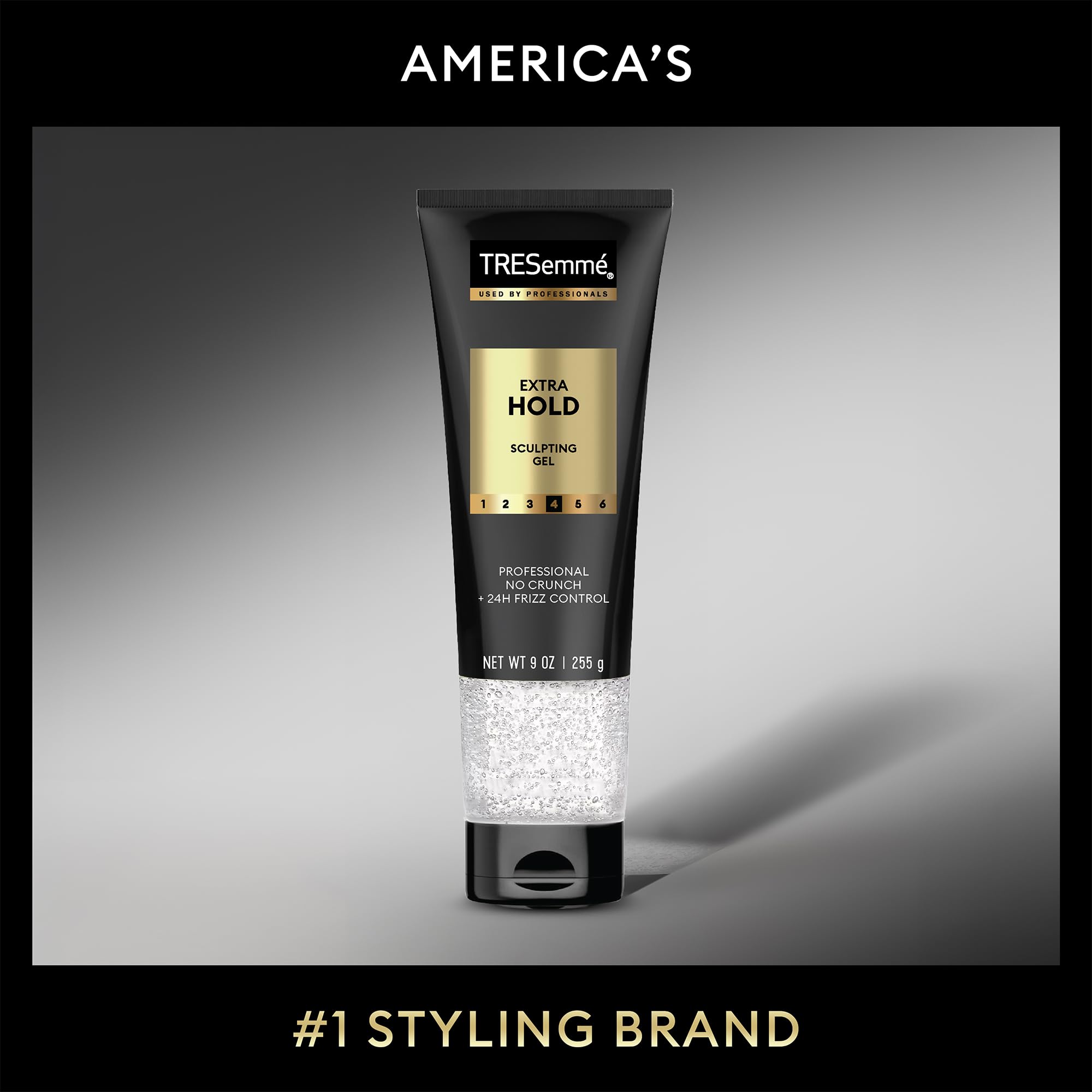 TRESemmé gel with fresh fragrance logo and clean scent note.