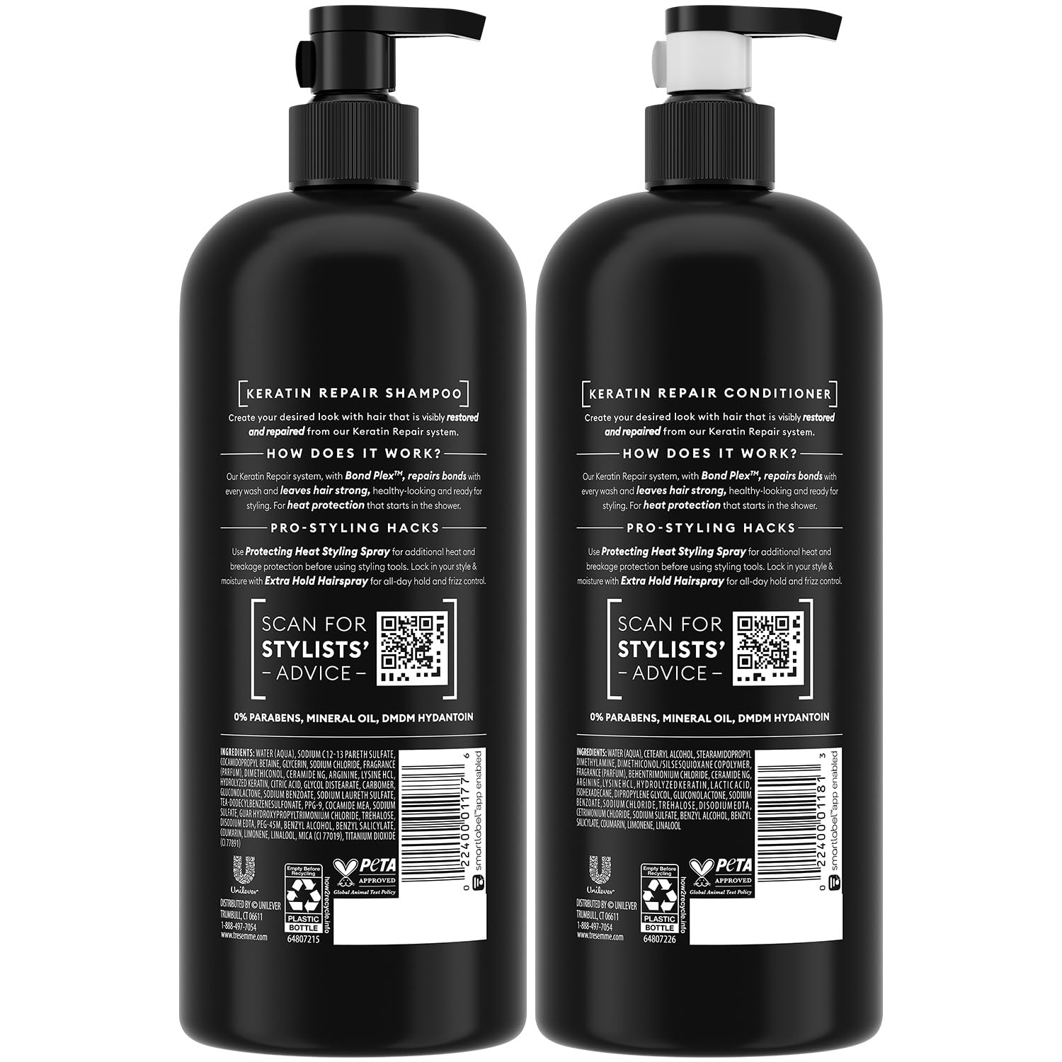 TRESemmé Keratin Repair conditioner tube highlights mid-length to ends treatment