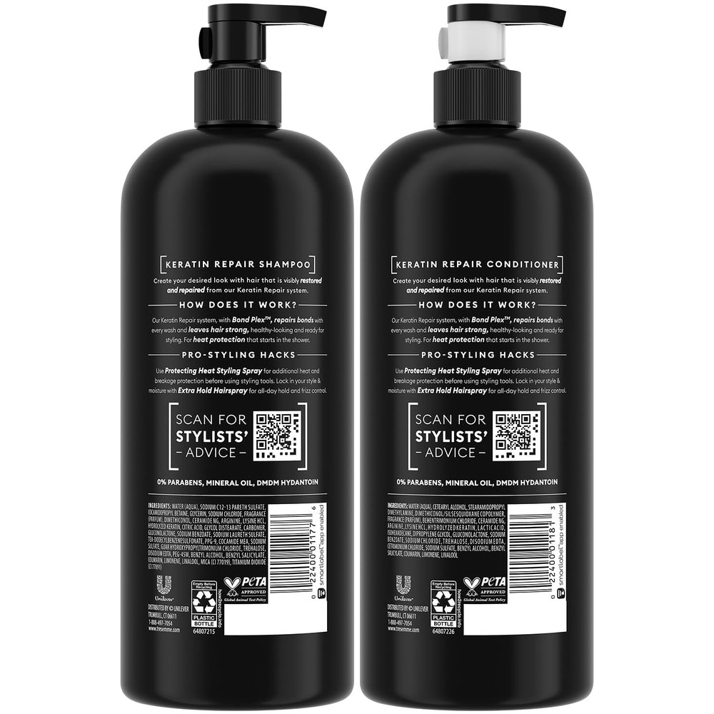 TRESemmé Keratin Repair conditioner tube highlights mid-length to ends treatment