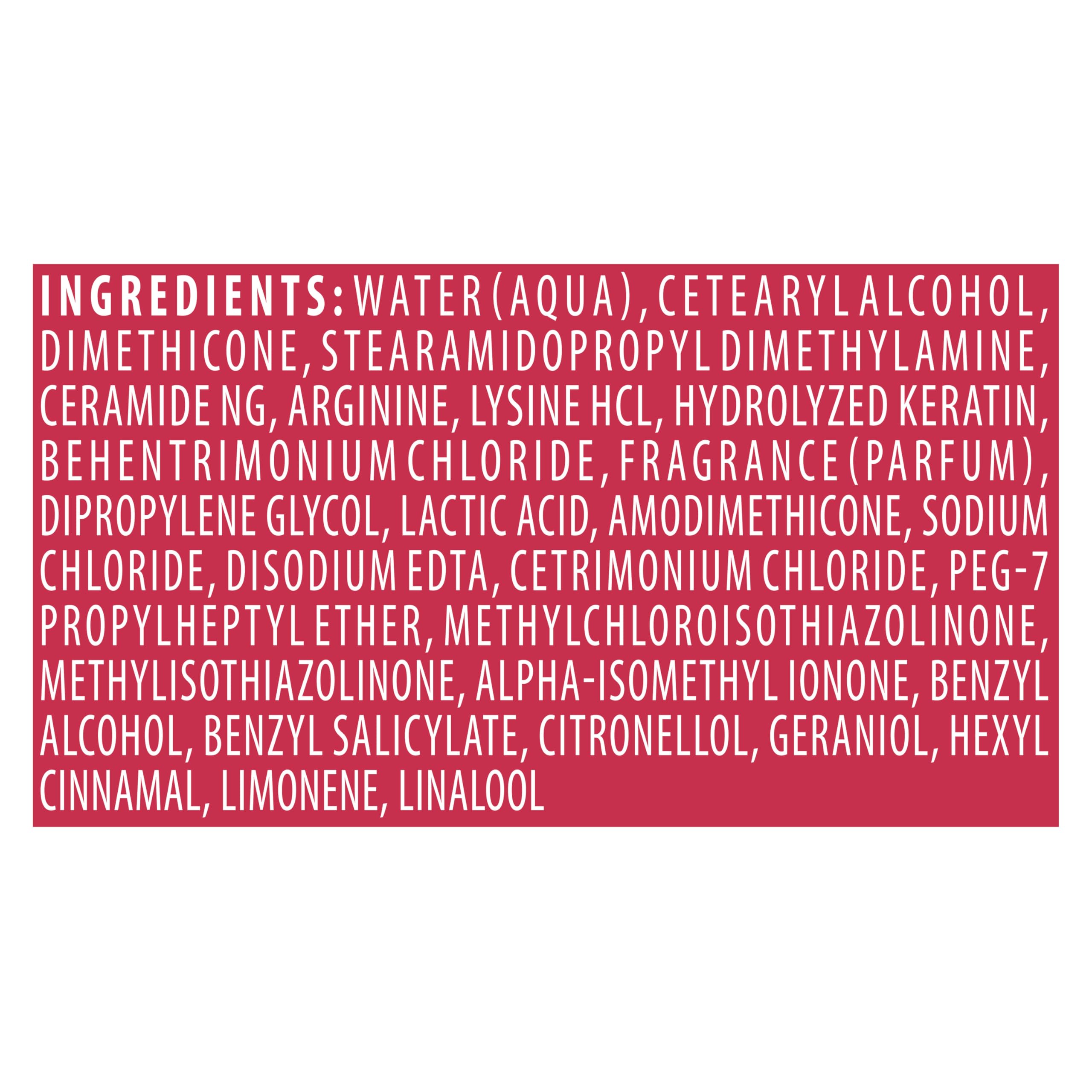 Packaging display highlights four-pack option of TRESemmé Keratin Smooth Conditioner.