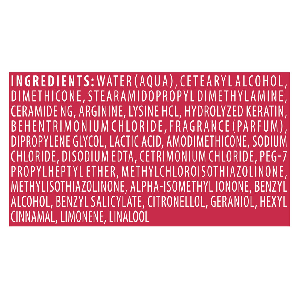 Packaging display highlights four-pack option of TRESemmé Keratin Smooth Conditioner.