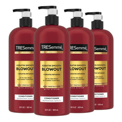 TRESemmé Keratin Smooth Conditioner bottle shows frizz control for sleek hair.