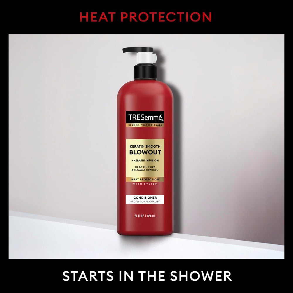 TRESemmé Keratin Smooth Conditioner pump-dispense bottle enables easy, mess-free application.
