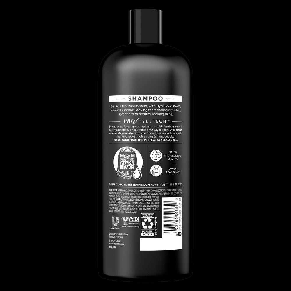 TRESemmé Moisture Rich Shampoo lather for daily moisture and manageability