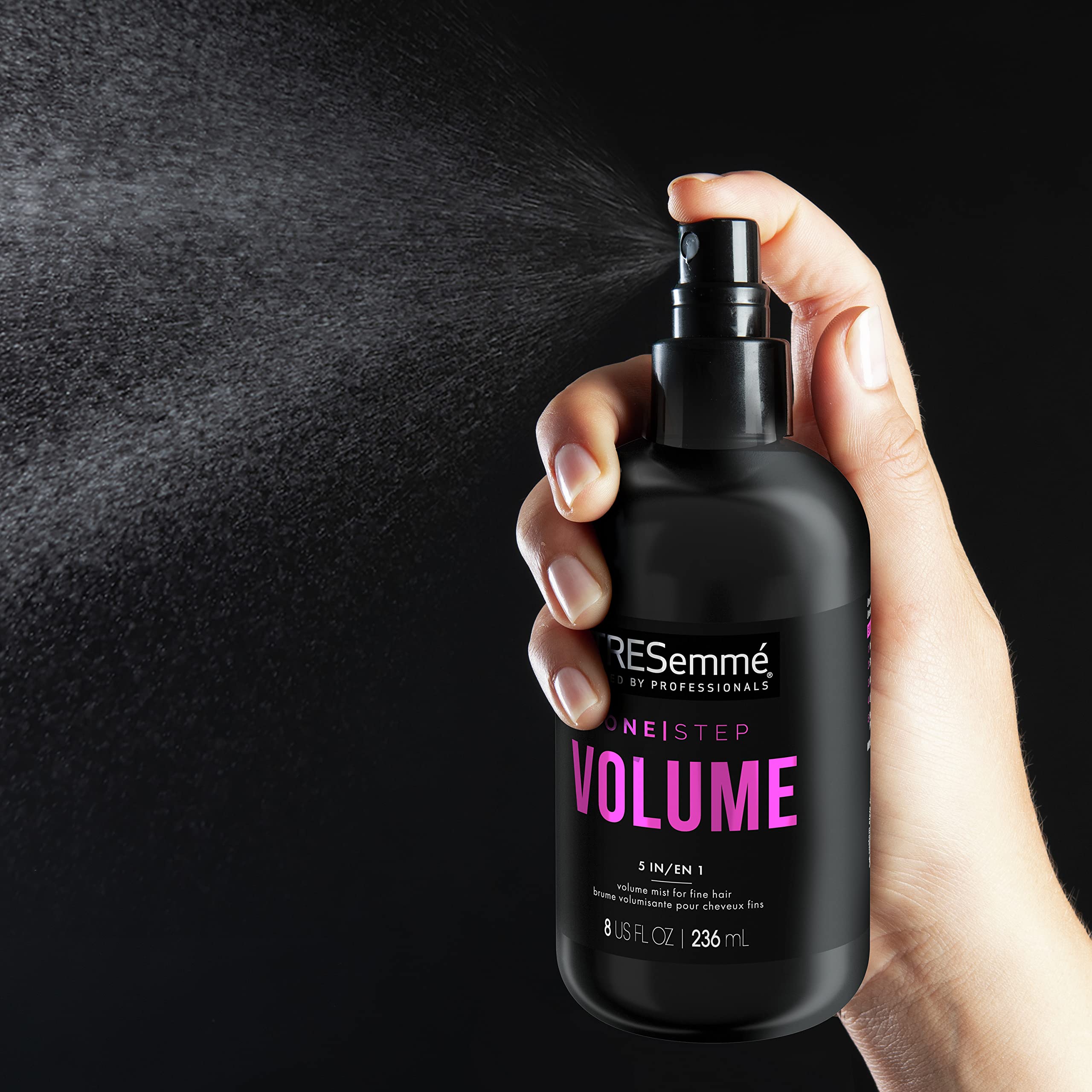 TRESemmé One Step 5-in-1 Volume Mist packaging image.