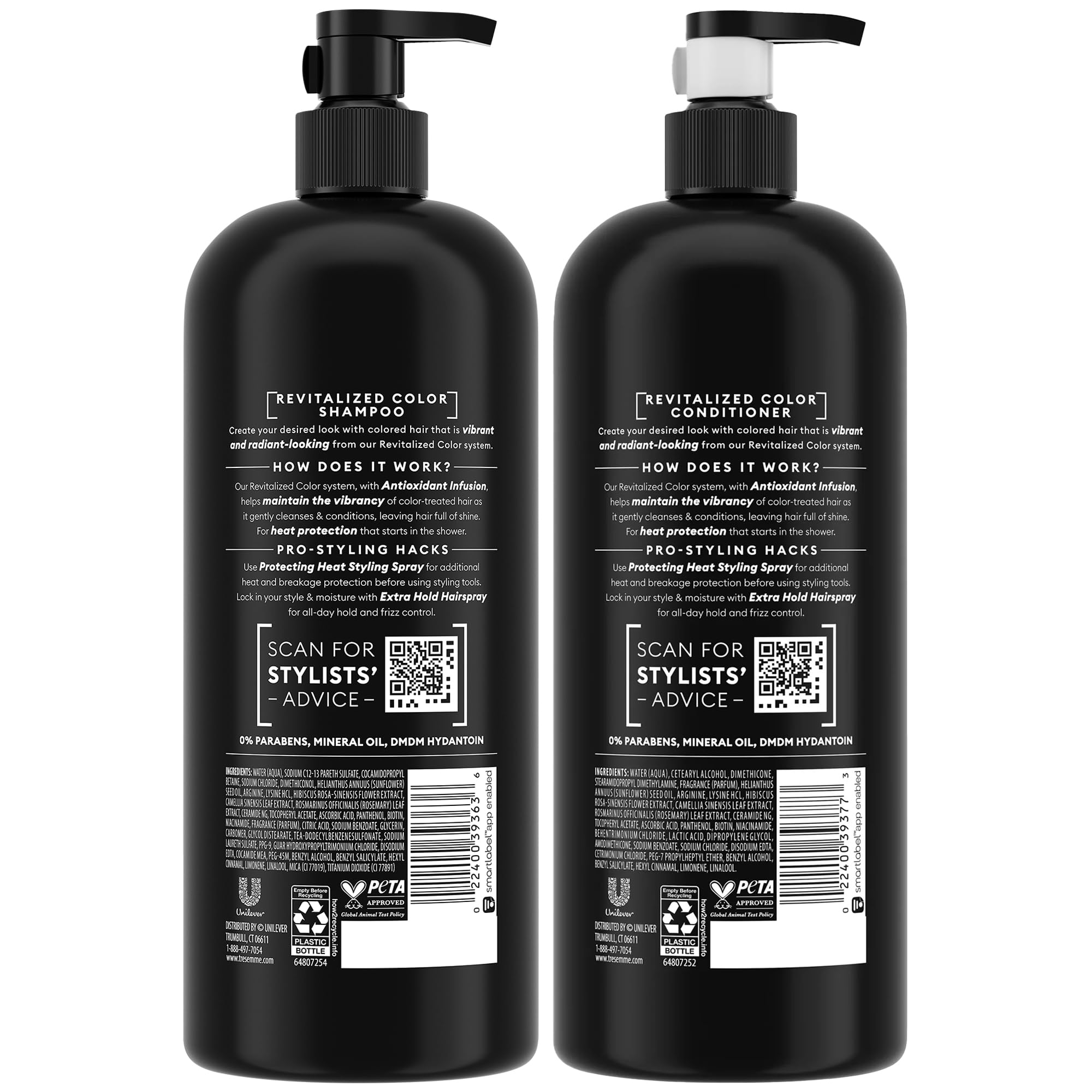 TRESemmé Revitalized Color conditioner front bottle with color-safe nourishment.