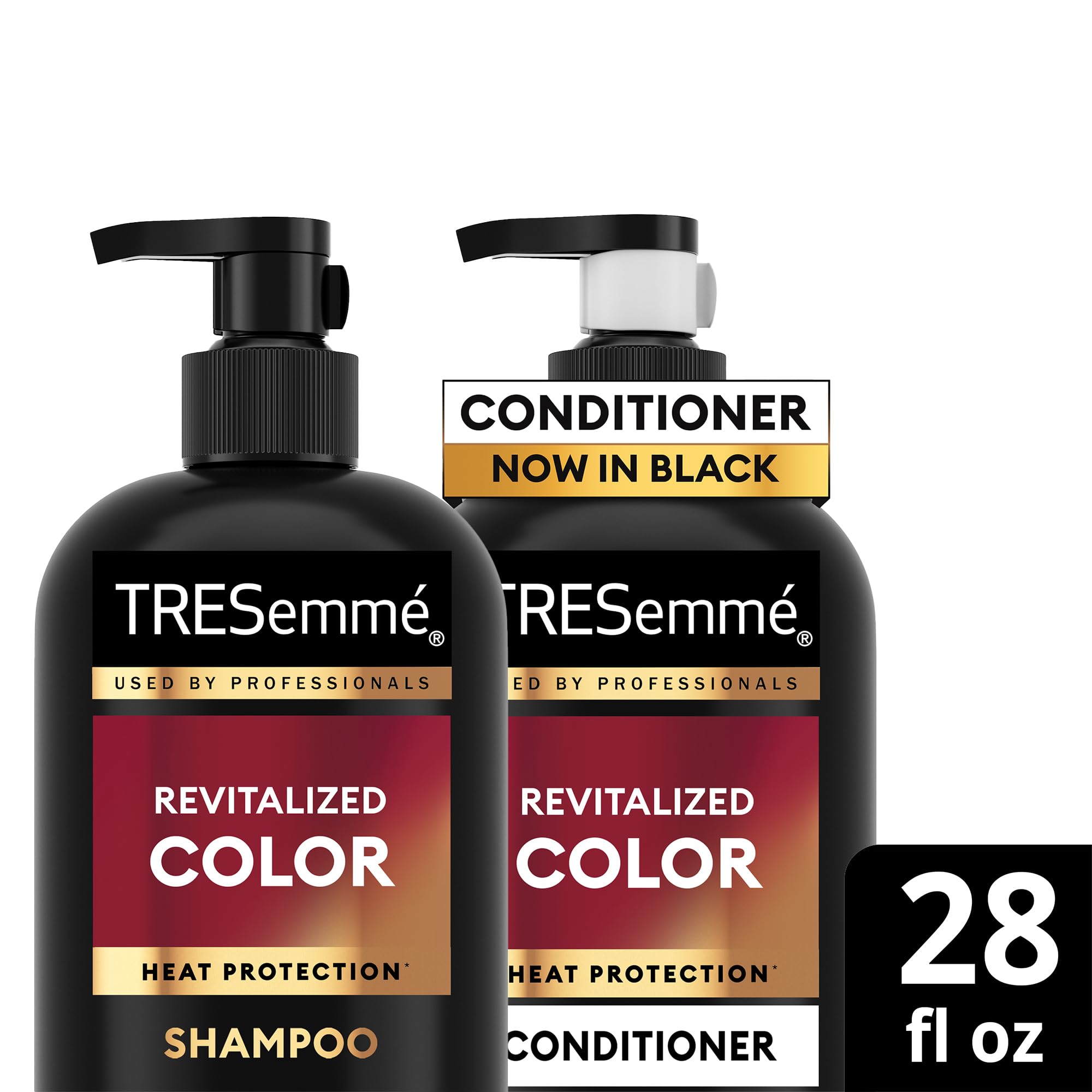 TRESemmé Revitalized Color packaging 28oz display showcases value.