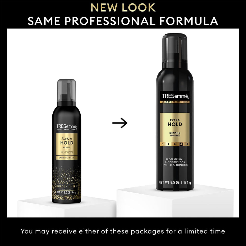 TRESemmé styling result photo shows sleek, voluminous hair.