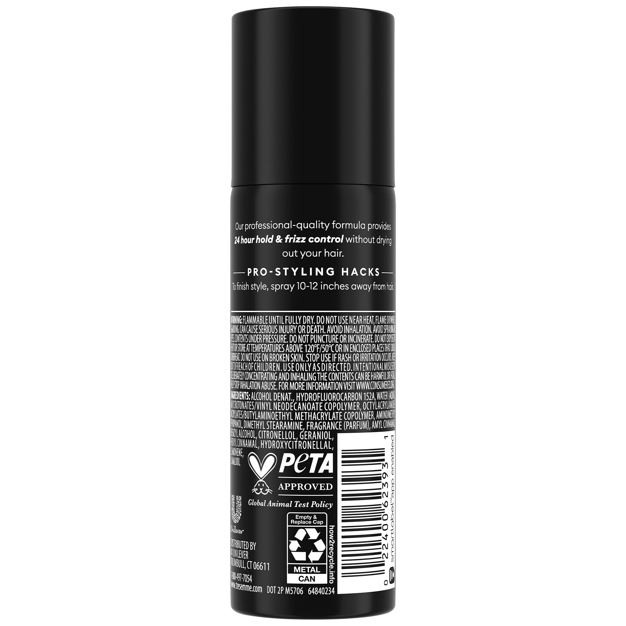 TRESemmé Extra Hold 1.5 oz can highlighted for color-safe styling.