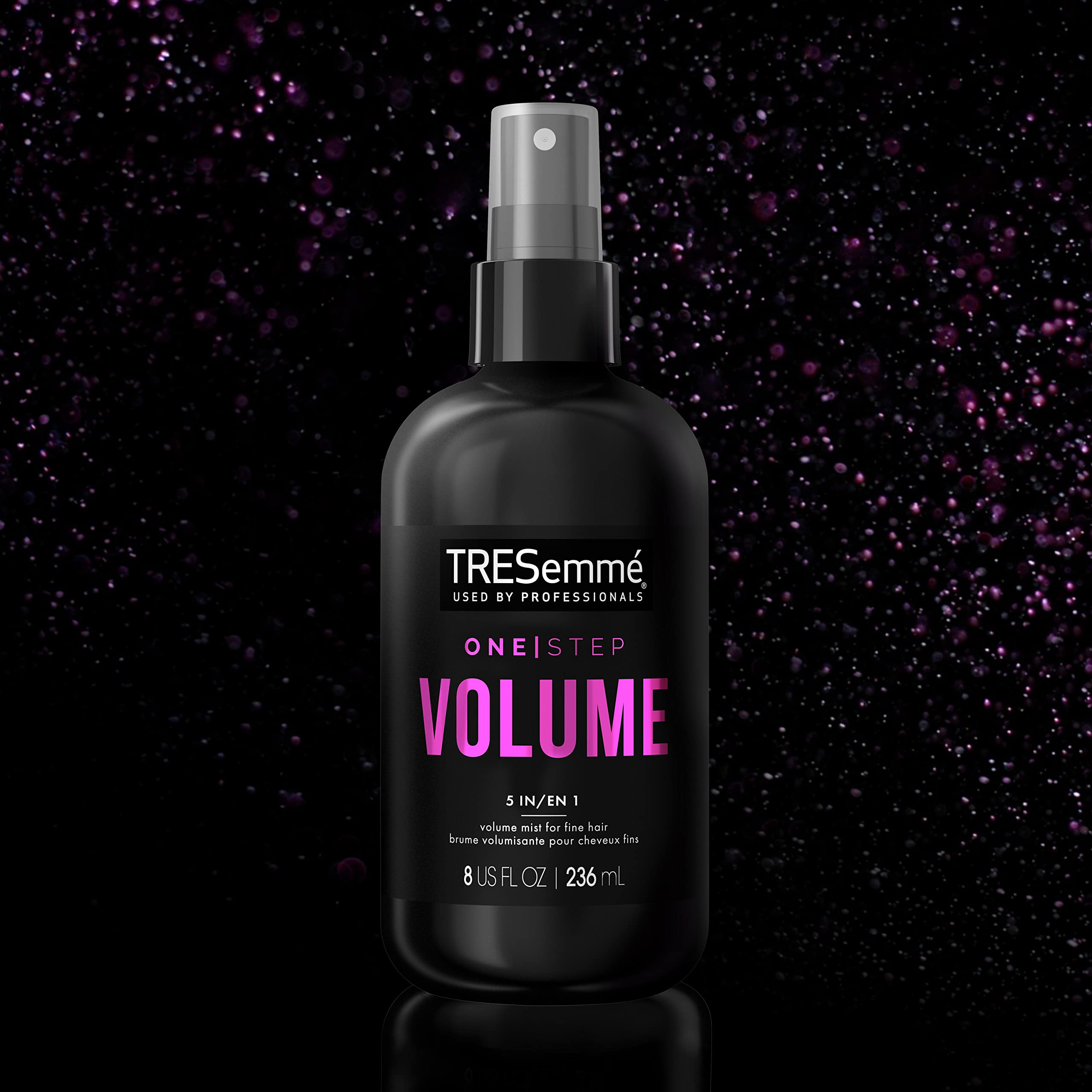TRESemmé Volume Mist demonstrates heat protection during styling.